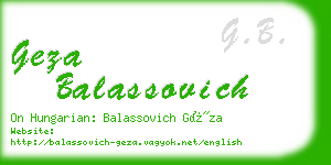 geza balassovich business card